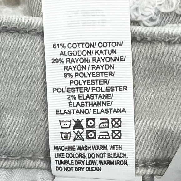 Lucky Brand Light Gray Distressed Brooke Legging Jeans Raw Hem Size 10/30 - Picture 8 of 11